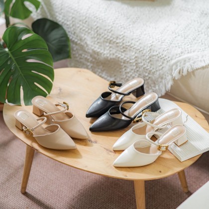 半拖扣子拖 Buckle Slip On Mules 半拖扣子拖 Buckle Slip On Mules